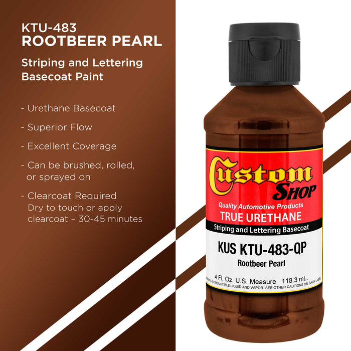 Rootbeer Pearl - True-U Pinstriping Urethane Basecoat Pearl Colors, 1/4 Pint