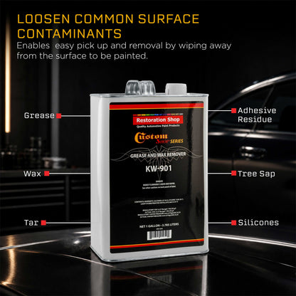 Restoration / KW901 - Automotive Grease and Wax Remover Surface Prep Cleaner for before Auto Painting & all Painting Projects (Gallon)