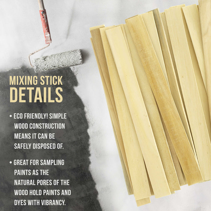 Craft and Paint Sticks - (Pack of 500 Sticks) 12" Inch Premium Grade Wood Stirrers/Paddles - Use for Wood Crafts -to Mix Epoxy Resin or Paint -Garden