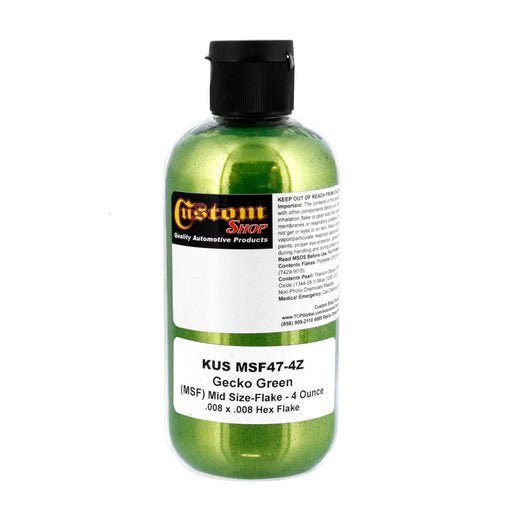 Gecko Green - Medium Size Flake (MSF) .008x.008 Hex, 4 oz. Bottle