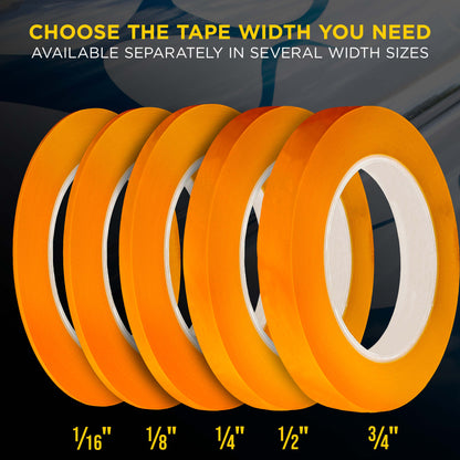 1/2 in. x 60 yd K-Tape Poly Series Fineline Tape, Orange (1 Roll)