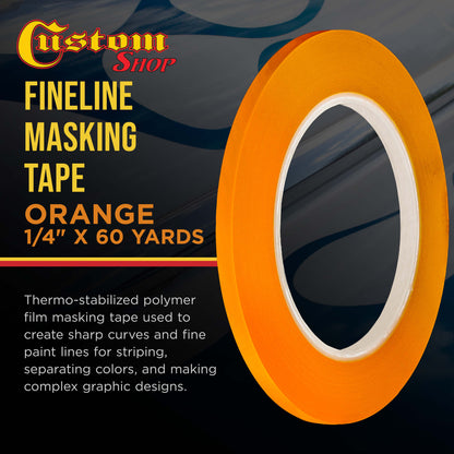 1/4 in. x 60 yd K-Tape Poly Series Fineline Tape, Orange (1 Roll)