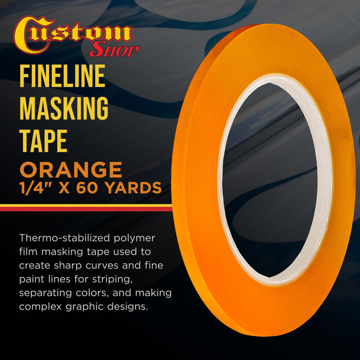 1/4 in. x 60 yd K-Tape Poly Series Fineline Tape, Orange (1 Roll)