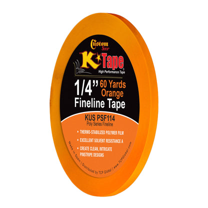 1/4 in. x 60 yd K-Tape Poly Series Fineline Tape, Orange (1 Roll)