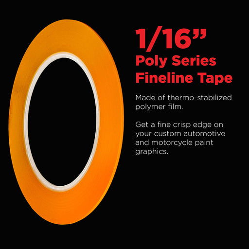 1/16 in. x 60 yd K-Tape Poly Series Fineline Tape, Orange (1 Roll)