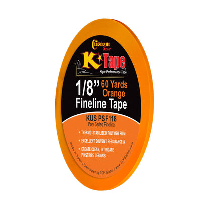 1/8 in. x 60 yd K-Tape Poly Series Fineline Tape, Orange (1 Roll)