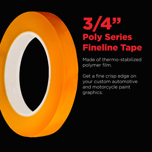 3/4 in. x 60 yd K-Tape Poly Series Fineline Tape, Orange (1 Roll)