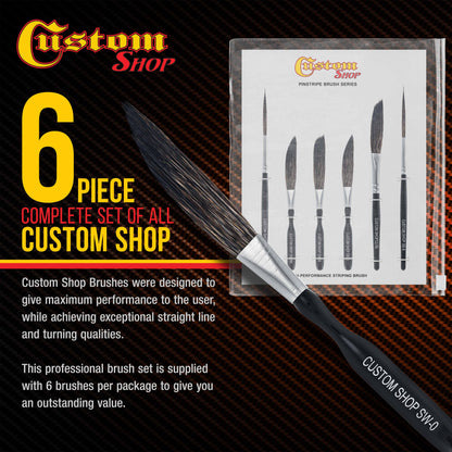 Pinstripe Brush Master Set (Sword #0, #00, #000, Scroll #1 & #2, Long Liner #00)