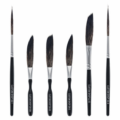 Pinstripe Brush Master Set (Sword #0, #00, #000, Scroll #1 & #2, Long Liner #00)