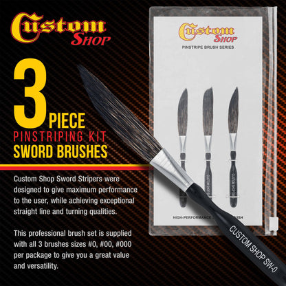 Sword Pinstripe Brush 3 Size Kit (0, 00, 000)
