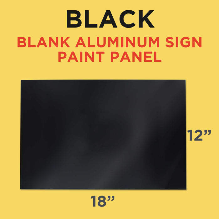 Custom Shop Black Aluminum Sign Blank Panel, 12" x 18", 0.040 Thick - Auto Paint, Pinstripe, Airbrush, Vinyl Graphics, Stenciling, Art, Hobby, Craft