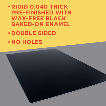 Black Aluminum Sign Blank Panel, 12" x 18", 0.040 Thick - Auto Paint, Pinstripe, Airbrush, Vinyl Graphics, Stenciling, Art, Hobby, Craft