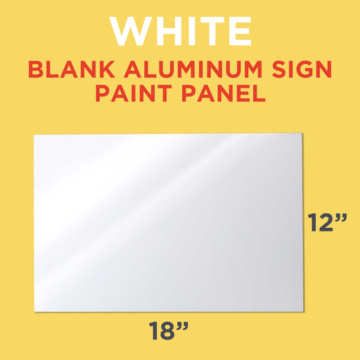 Custom Shop White Aluminum Sign Blank Panel, 12" x 18", 0.040 Thick - Auto Paint, Pinstripe, Airbrush, Vinyl Graphics, Stenciling, Art, Hobby, Craft
