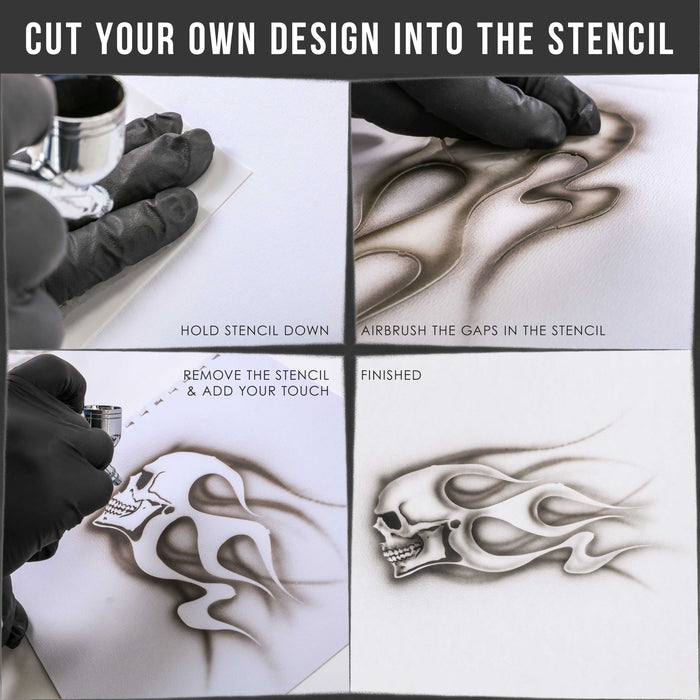 Custom Shop 8" x 10" Airbrush Stencil Blanks (Pack of 3 Sheets) - Make, Cut Your Own Stencil Designs - Thick Reusable Mylar