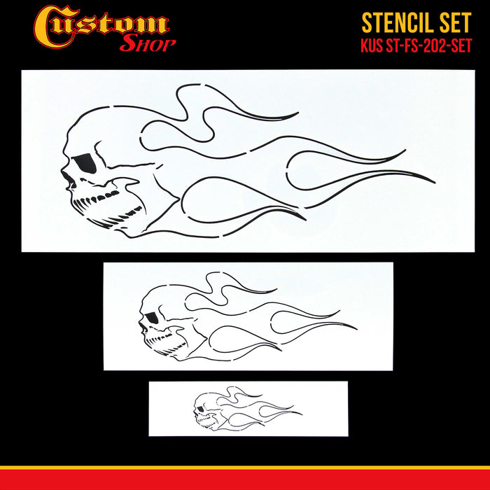 Airbrush Stencil Skull Design Set #4 3 Different Scale Sizes — TCP Global