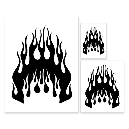 Custom Shop Airbrush Flame Licks Stencil Set (Flame Licks Design #1 in 3 Scale Sizes) - Laser Cut Reusable Templates
