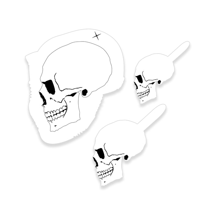 Custom Shop Airbrush Stencil Skull Design Set #2 (3 Different Scale Sizes) - 3 Laser Cut Reusable Templates