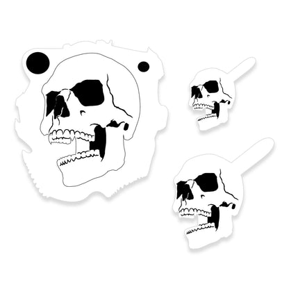 Airbrush Stencil Skull Design Set #4 (3 Different Scale Sizes) - 3 Laser Cut Reusable Templates