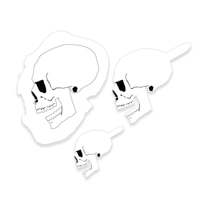 Airbrush Stencil Skull Design Set #6 (3 Different Scale Sizes) - 3 Laser Cut Reusable Templates