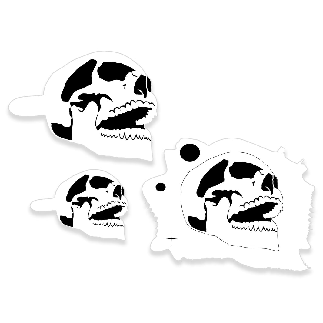 Airbrush Stencil Skull Design Set #7 (3 Different Scale Sizes) - 3 Laser Cut Reusable Templates