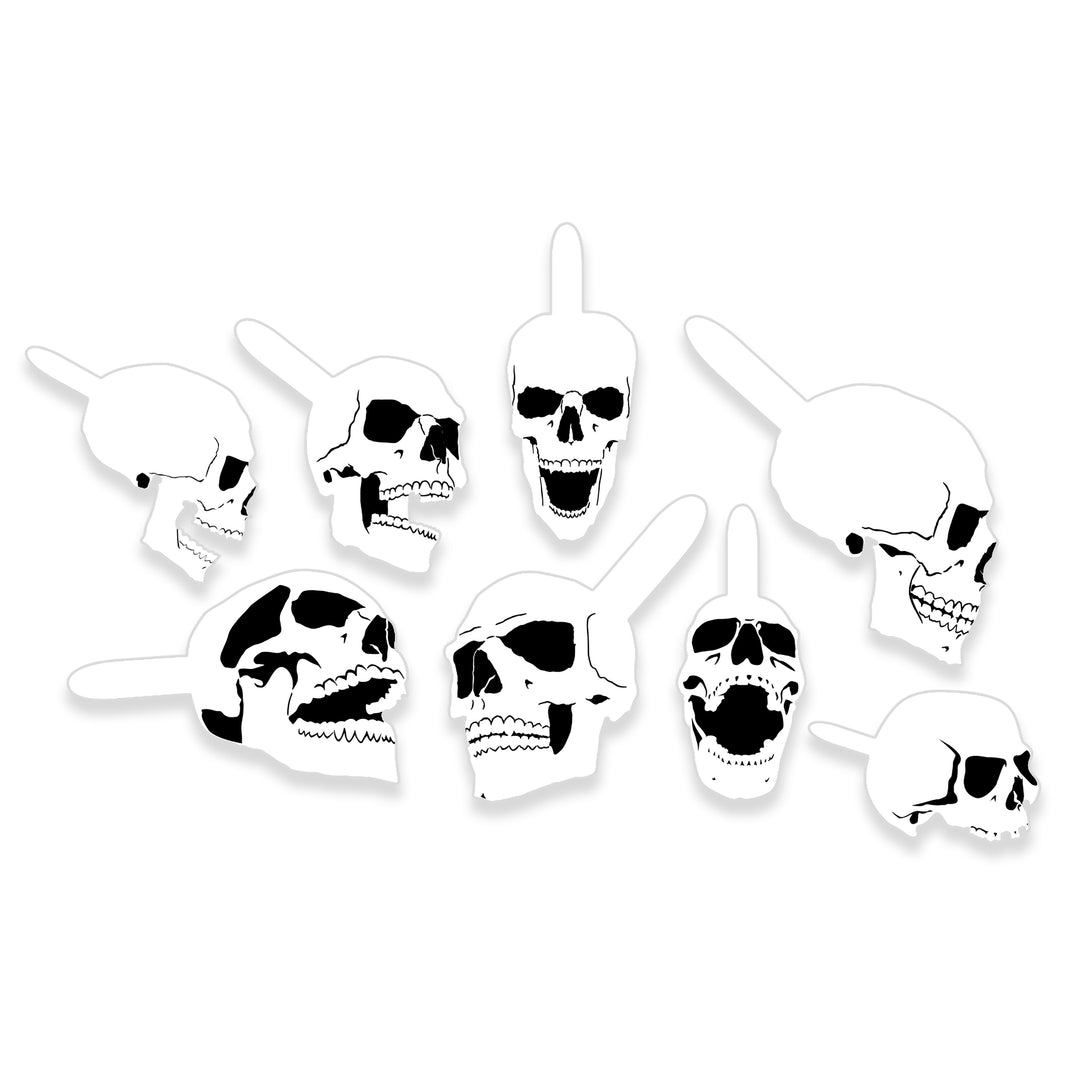 Airbrush Stencil Skull Design Set #9 (8 Different Mini Skull Designs) - 8 Laser Cut Reusable Templates