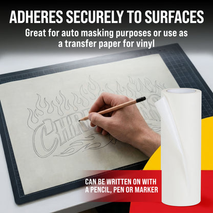 12" x 150' Roll of Semi-Transparent Masking Film/Frisket for Artists, Airbrush Graphics, Auto, Tracing, Cutting Templates, Stencil Making