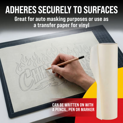 12" x 30' Roll of Semi-Transparent Masking Film/Frisket for Artists, Airbrush Graphics, Auto, Tracing, Cutting Templates, Stencil Making