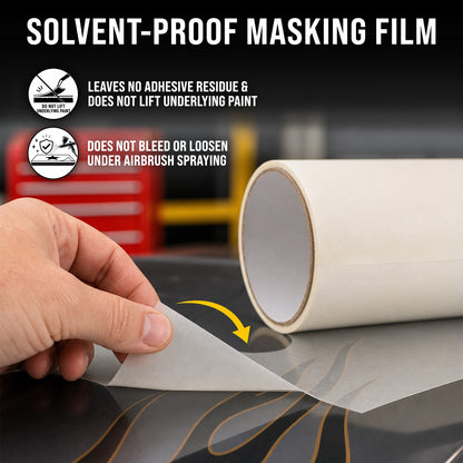 12" x 30' Roll of Semi-Transparent Masking Film/Frisket for Artists, Airbrush Graphics, Auto, Tracing, Cutting Templates, Stencil Making