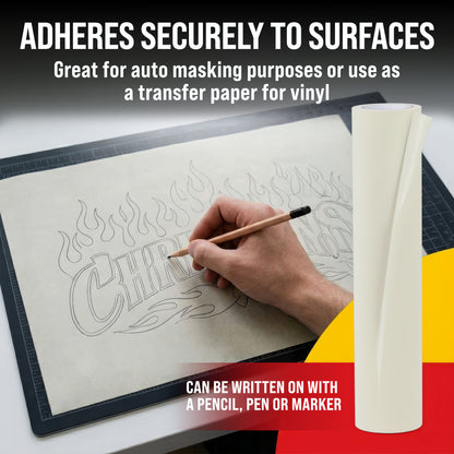18" x 150' Roll of Semi-Transparent Masking Film/Frisket for Artists, Airbrush Graphics, Auto, Tracing, Cutting Templates, Stencil Making