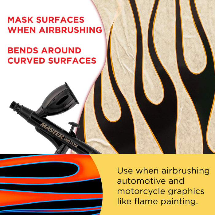 Custom Shop 18" x 150' Roll of Semi-Transparent Masking Film/Frisket for Artists, Airbrush Graphics, Auto, Tracing, Cutting Templates, Stencil Making