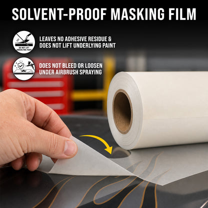 18" x 150' Roll of Semi-Transparent Masking Film/Frisket for Artists, Airbrush Graphics, Auto, Tracing, Cutting Templates, Stencil Making