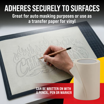 6" x 150' Roll of Semi-Transparent Masking Film/Frisket for Artists, Airbrush Graphics, Auto, Tracing, Cutting Templates, Stencil Making