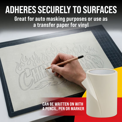 6" x 30' Roll of Semi-Transparent Masking Film/Frisket for Artists, Airbrush Graphics, Automotive, Tracing, Cutting Templates, Stencils