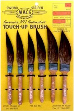 Set of 6 - Sword Striper Pinstriping & Touch-Up Brush