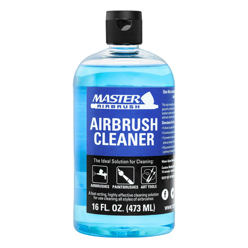 Airbrush Cleaner, 16-Ounce Pint Bottle - Fast Acting Cleaning Solution, Quickly Remove Water-Based Acrylic Paint, Watercolor, Makeup