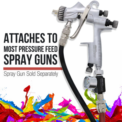 50 Foot Air and Fluid Hose Assembly Set with Fittings for Spray Guns, Paint Pressure Pot Tanks, Professional Heavy Duty - Air 3/8" NPS, 5/16" ID &