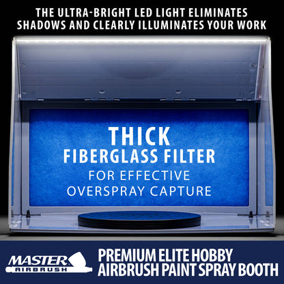 Portable Airbrush Spray Booth Kit with Exhaust Fan, LED Light, Turntable & Extension Hose