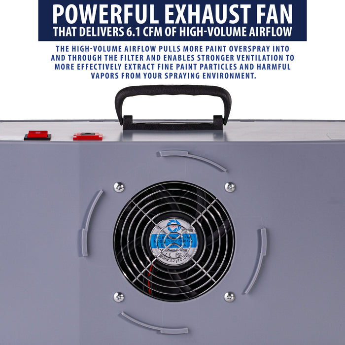 Master Airbrush Portable Airbrush Spray Booth Kit with Exhaust Fan, LED Light, Turntable & Extension Hose