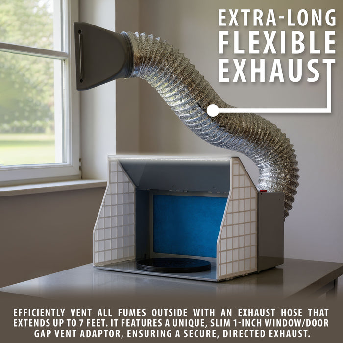 Master Airbrush Portable Airbrush Spray Booth Kit with Exhaust Fan, LED Light, Turntable & Extension Hose