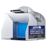 Portable Airbrush Spray Booth Kit with Exhaust Fan, LED Light, Turntable & Extension Hose