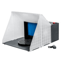 Portable Airbrush Spray Booth Kit with 25W Fan, Turntable & Extension Hose, 16.5"x19"x13.5" Hobby Airbrush Booth for Painting