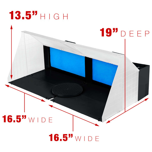 Portable Hobby Dual Airbrush Spray Booth Kit with Exhaust Extension Hose (Extends up to 5.6 Feet) and 7.5 in. Diameter Revolving Turntable