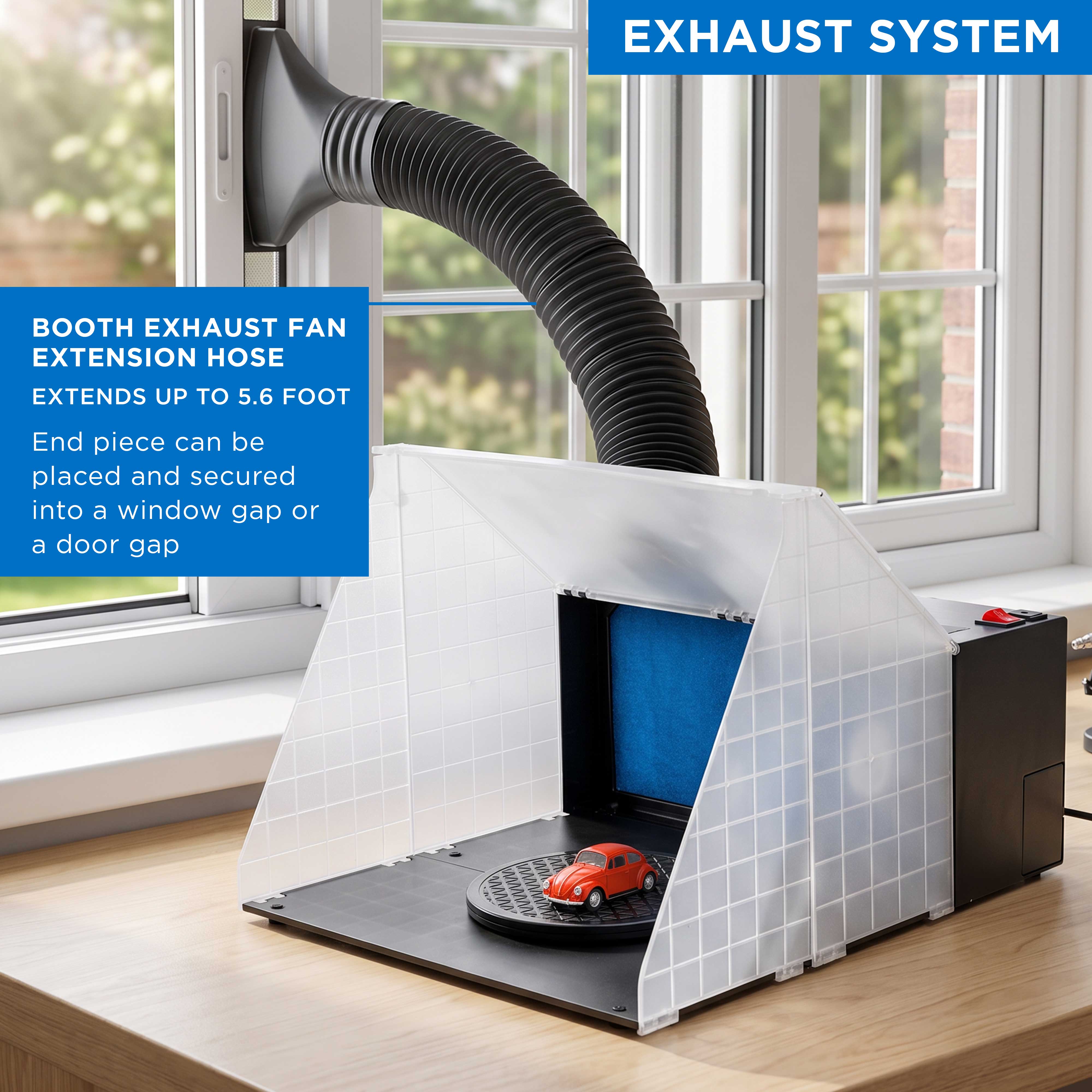 Hobby Airbrush Spray Booth Kit with Exhaust Hose & Turntable – TCP