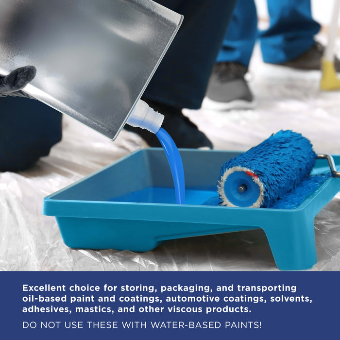 1 Gallon Empty F-Style Metal Rectangular Solvent Can with Caps, Pack of 2 - Pull-Up Spout, 128 fl. oz. Steel Paint Storage Container Tin - Unlined Can, Store Thinner, Automotive Coatings