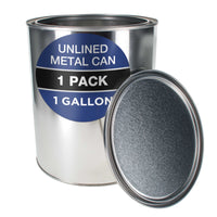 1 Gallon Unlined Empty Metal Paint Can Bucket with Lid - Triple Tight Lid Seal, 128 fl. oz. Steel Coating Storage Container Tin