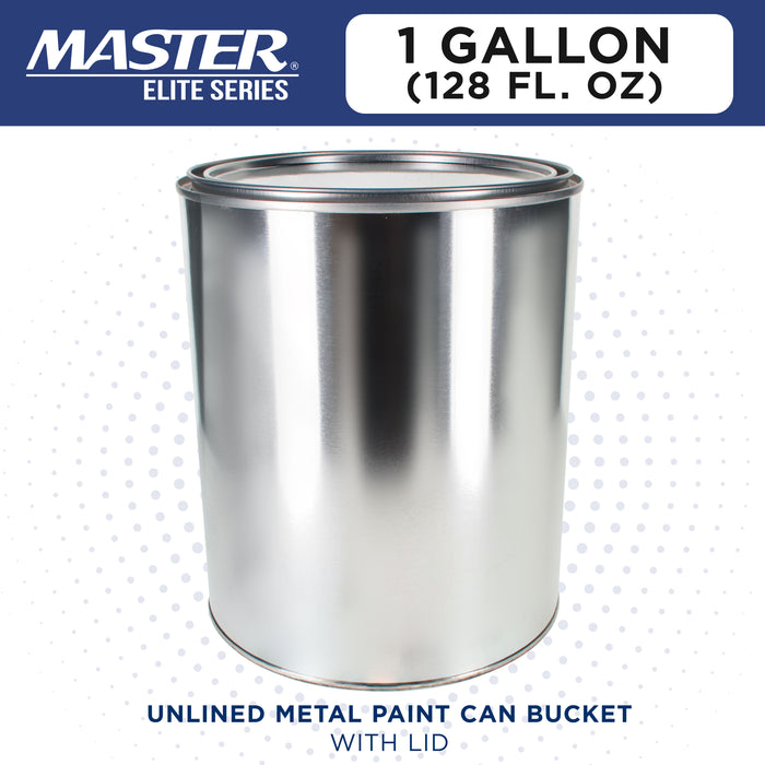 1 Gallon Unlined Empty Metal Paint Can Bucket with Lid - Triple Tight Lid Seal, 128 fl. oz. Steel Coating Storage Container Tin - Store Leftover Oil-Based Paint, Automotive, Adhesive, Art