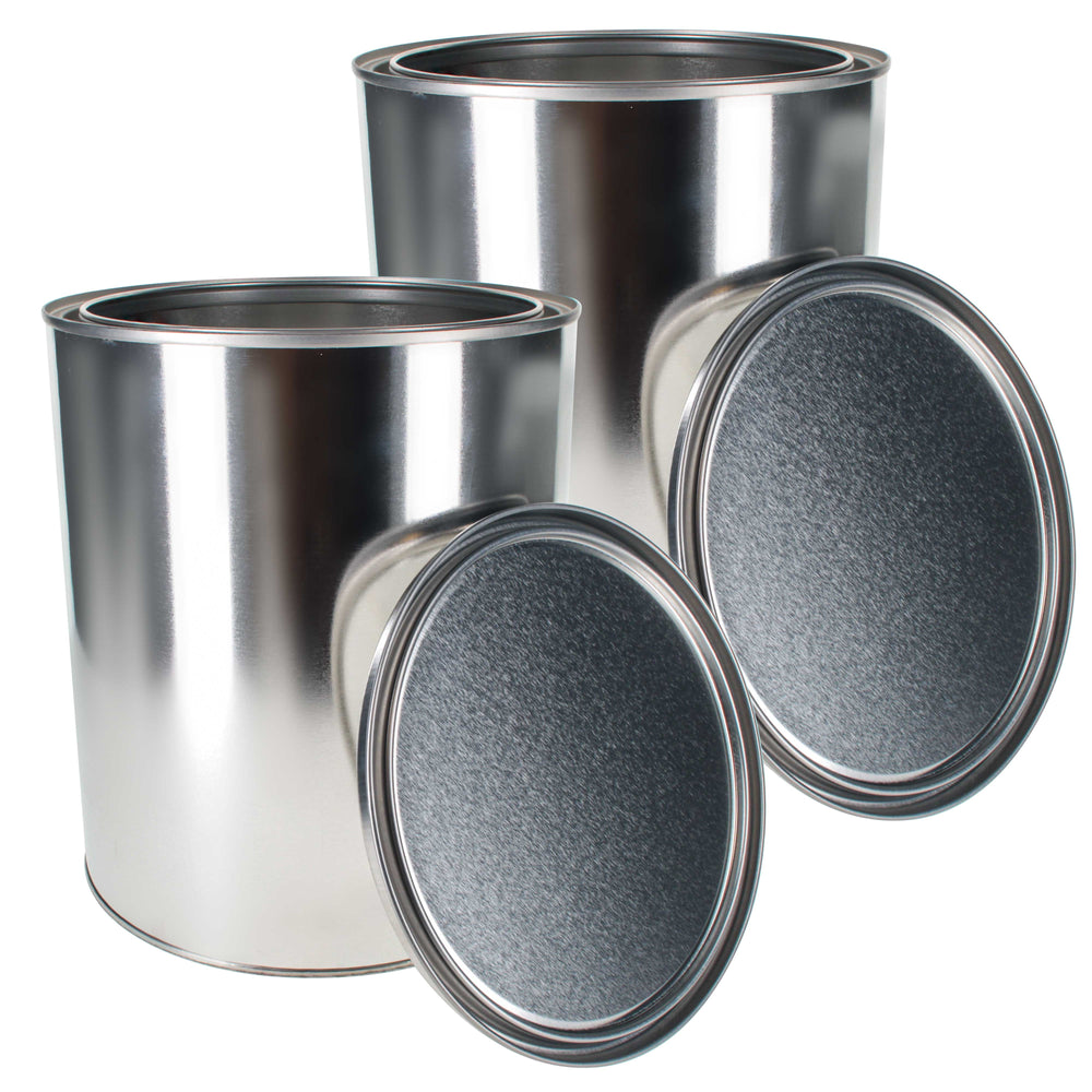 Master Elite Empty Gallon (128 Ounce) Paint Cans with Lids (2 Pack) Unlined Metal Paint Cans