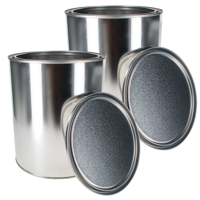Master Elite Empty Gallon (128 Ounce) Paint Cans with Lids (2 Pack) Unlined Metal Paint Cans