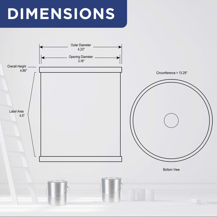 1 Quart Unlined Empty Metal Paint Can Bucket with Lids, Pack of 4 - Triple Tight Lid Seal, 32 fl. oz. Steel Coating Storage Container Tin - Store Leftover Oil-Based Paint, Automotive, Art