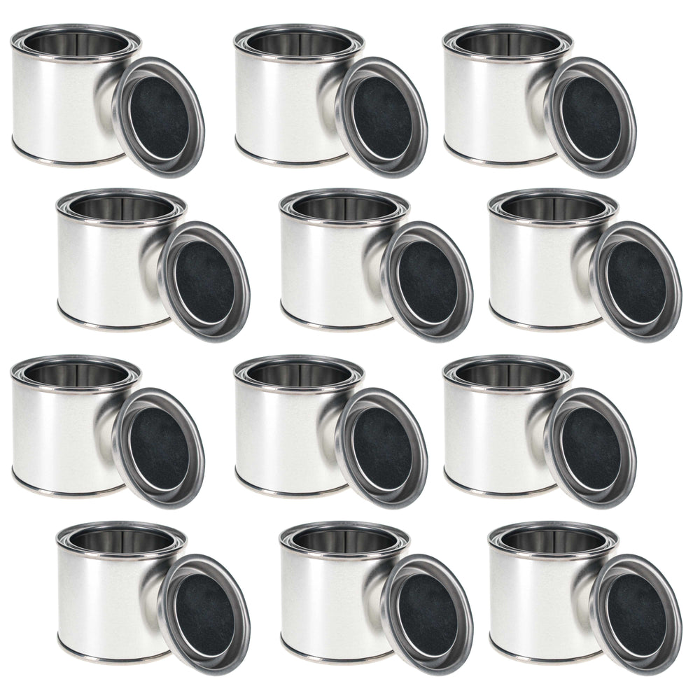 Master Elite Empty Quarter-Pint (4 Ounce) Paint Cans with Lids (12 Pack) Unlined Metal Paint Cans